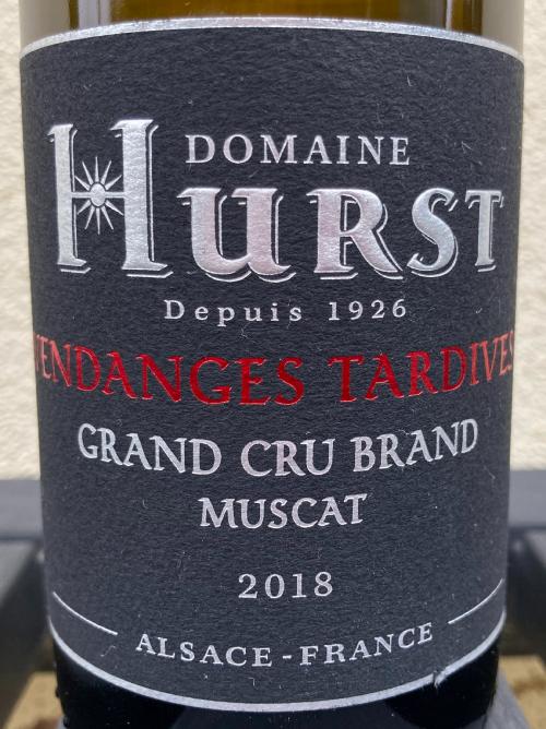 MUSCAT VENDANGES TARDIVES 2018 GRAND CRU BRAND - 50 CL