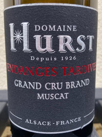 MUSCAT VENDANGES TARDIVES 2019 GRAND CRU BRAND - 50 CL